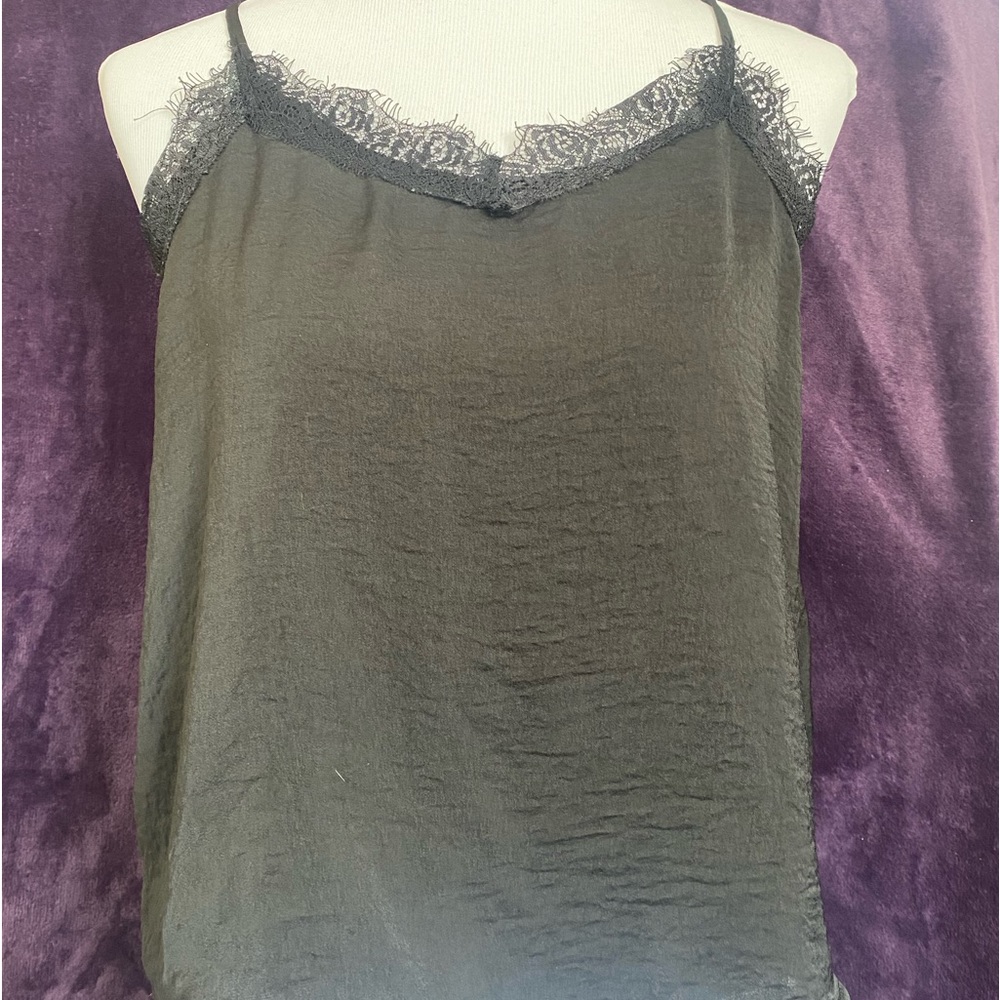 Silky black tank top